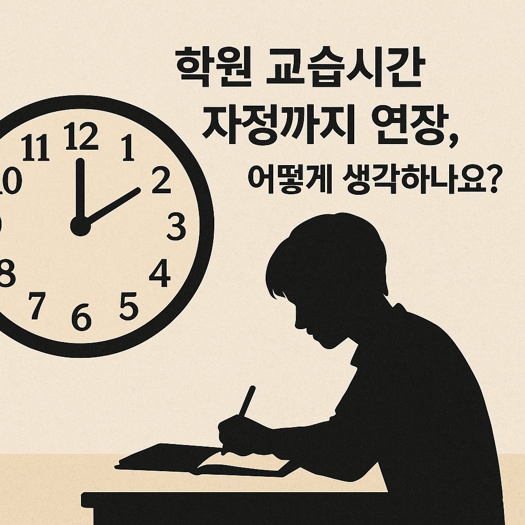<오늘의 질문> 서울 학원 교습 시간 자정까지 연장, 어떻게 생각하나요? (+'자발적 선택'과 '강제된 선택'에 대하여)