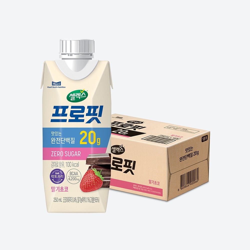셀렉스 프로핏 완전단백질 음료 딸기초코, 맛있는 단백질 20g