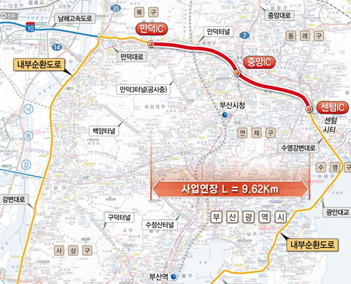 GS건설컨소시엄, 내년 1월 만덕센텀 도시고속화도로 개통 앞두고 골치