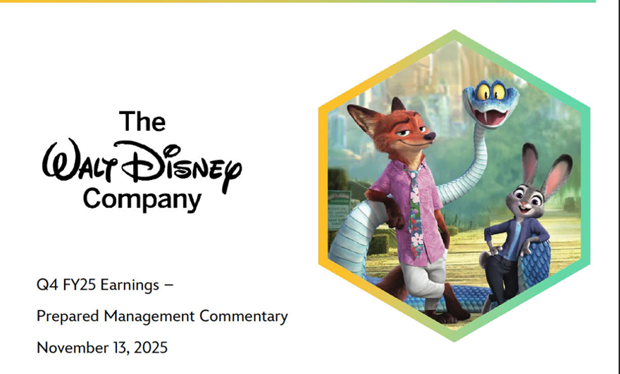 (DISNEY)2025년 4분기 실적자료