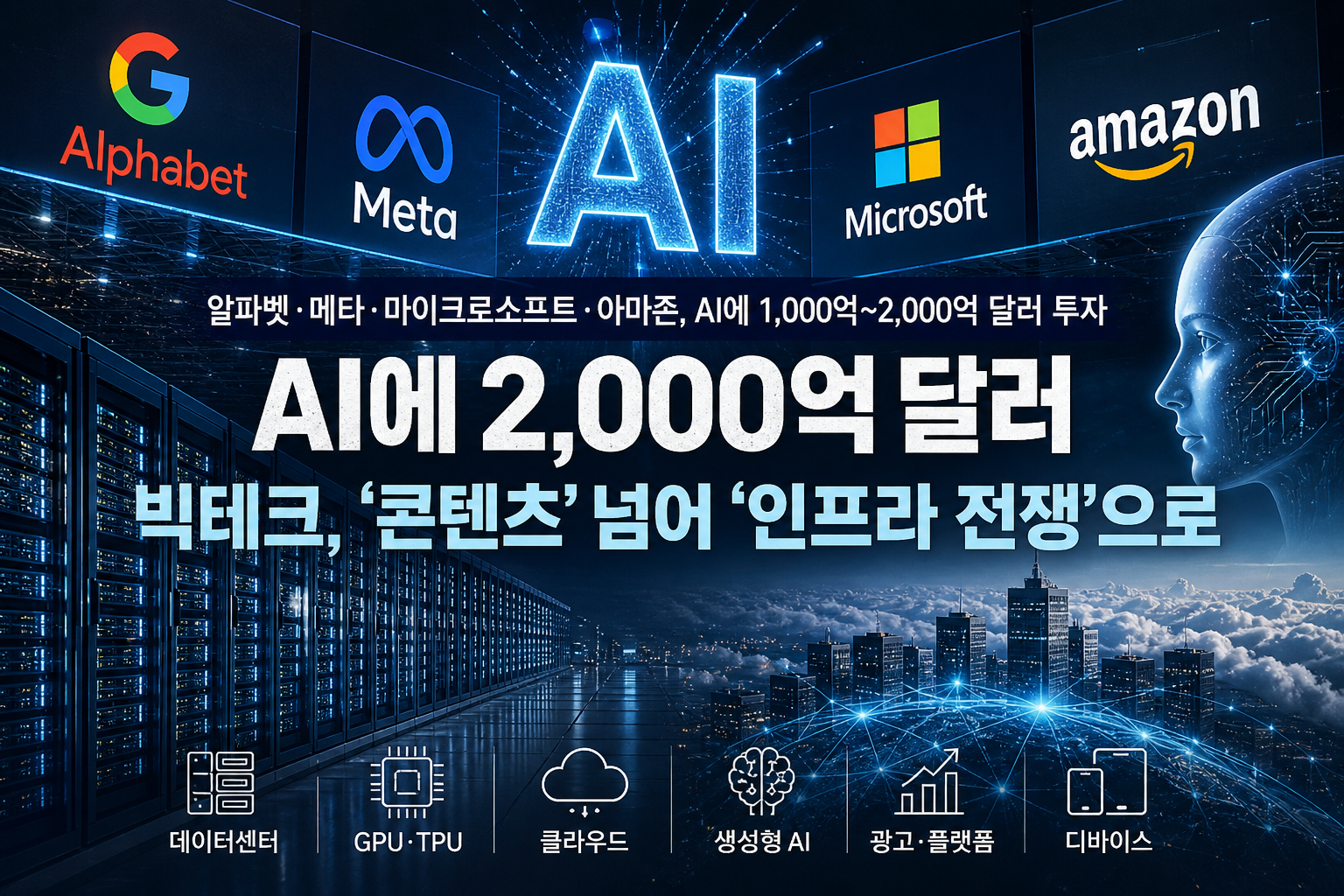 (특집) 2026년 AI 투자 2,000억 달러 투자하는 빅테크 기업… ‘콘텐츠’ 넘어 ‘인프라 전쟁’으로(상)