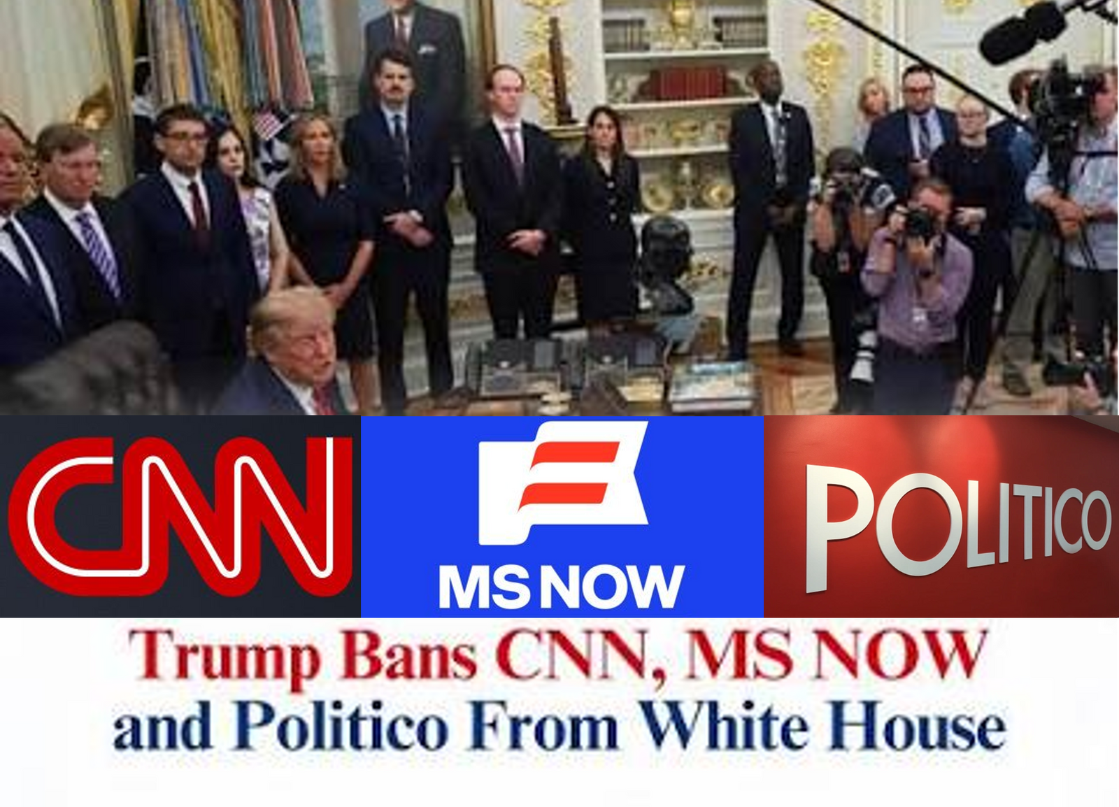 트럼프, CNN·MS NOW·POLITICO 백악관 출입 차단…출입증 회수에 언론계 반발 확산