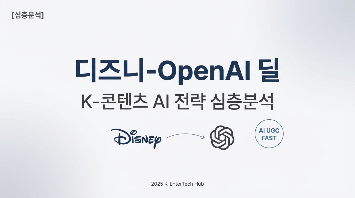 [심층분석] 디즈니-OpenAI 10억 달러 딜이
K-콘텐츠 산업에 던지는 시사점