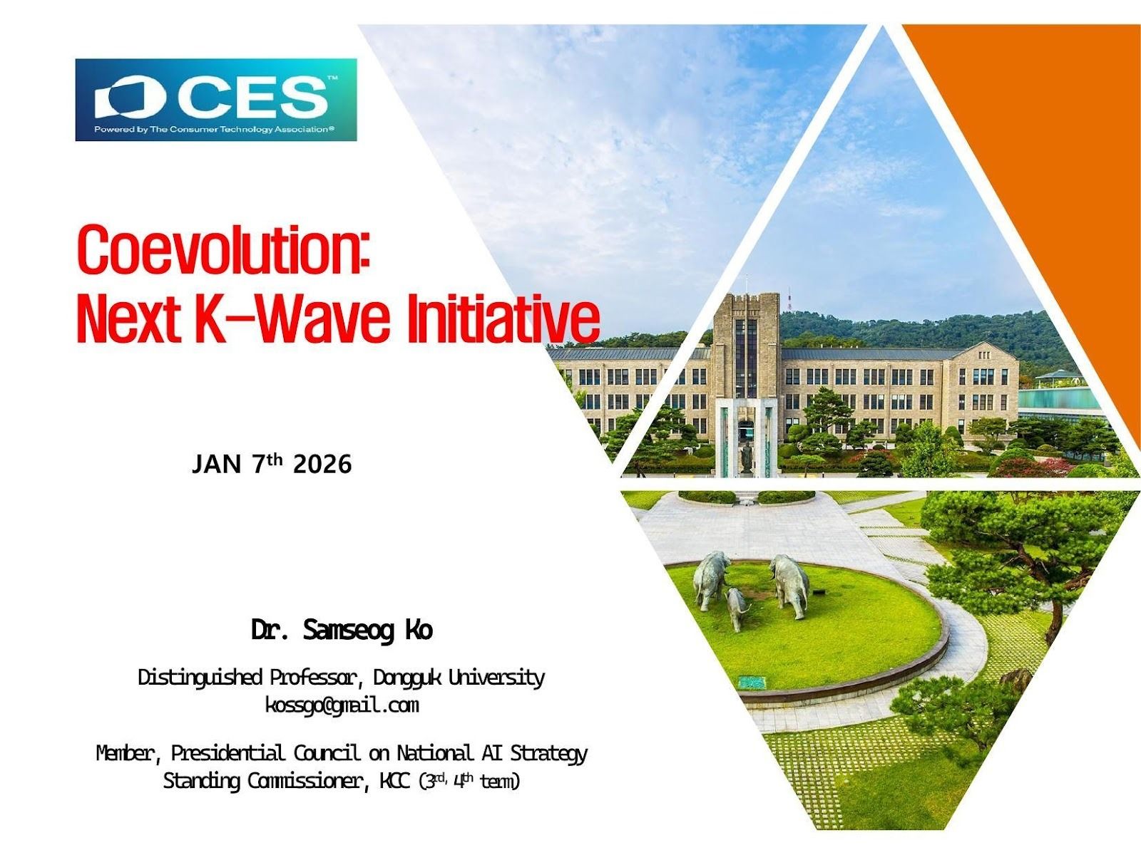 Prof. Ko Samseog delivering keynote at CES 2026 Next K-Wave EnterTech Forum ©K-EnterTech Hub