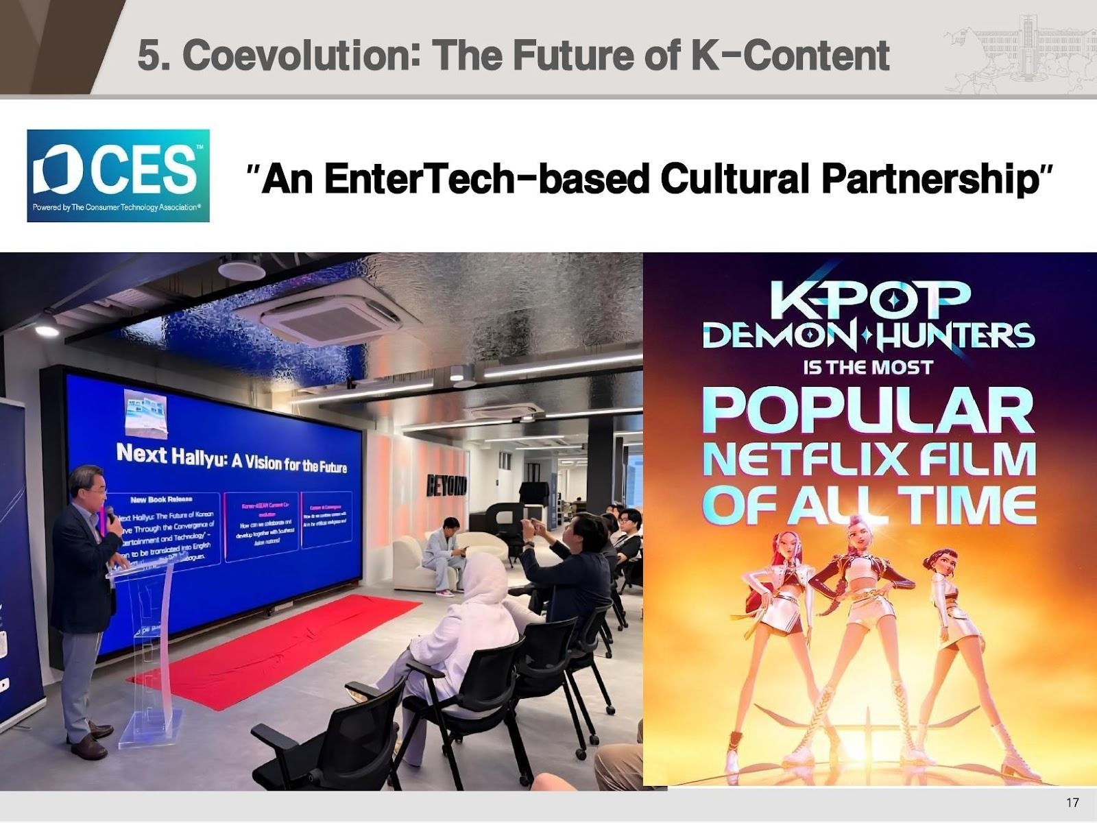 The Next Hallyu vision: "EnterTech-based cultural partnership"