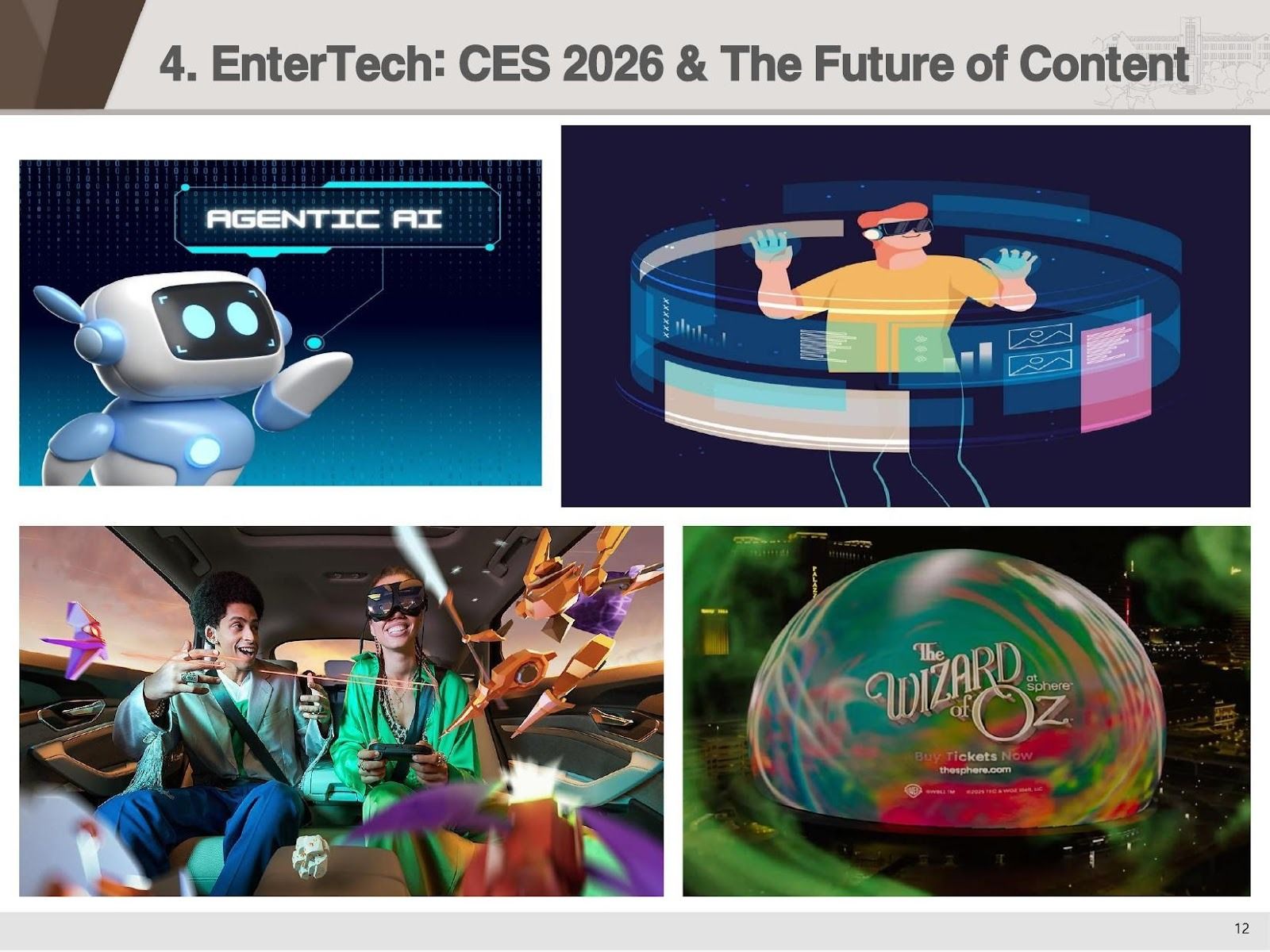 CES 2026 엔터테크 핵심 트렌드: 에이전틱 AI, 공간 컴퓨팅(XR), 커넥티드 카, 몰입형 엔터테인먼트