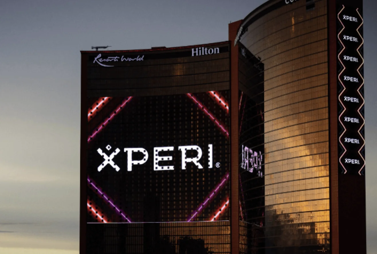 Xperi CES 2026 Xperi logo on Las Vegas Resorts World