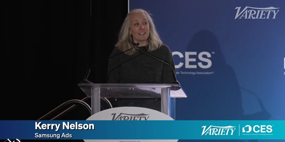 Kerry Nelson at CES 2026 Samsung Ads Kerry Nelson speaking at Variety Business of Creators Summit