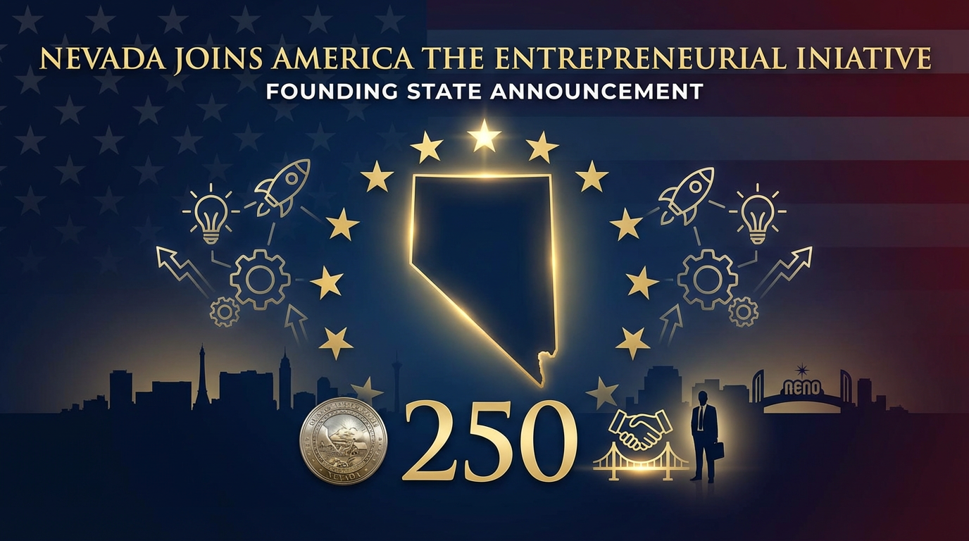 네바다주, '기업가의 나라 미국(America the Entrepreneurial)' 이니셔티브 창립 주(州)로 선정