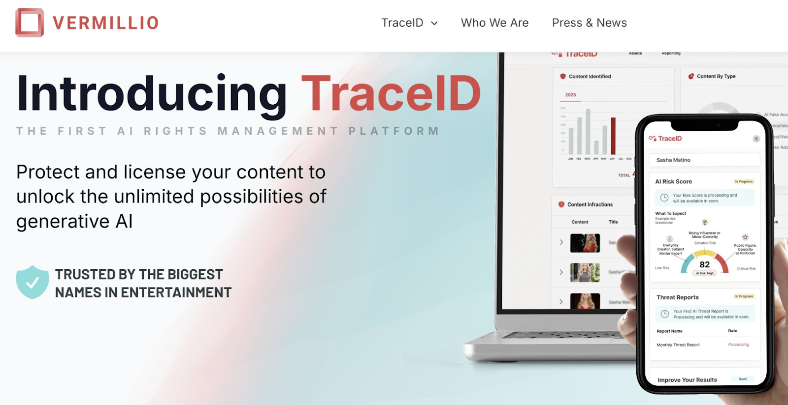 Vermillio TraceID AI Rights Management Platform
