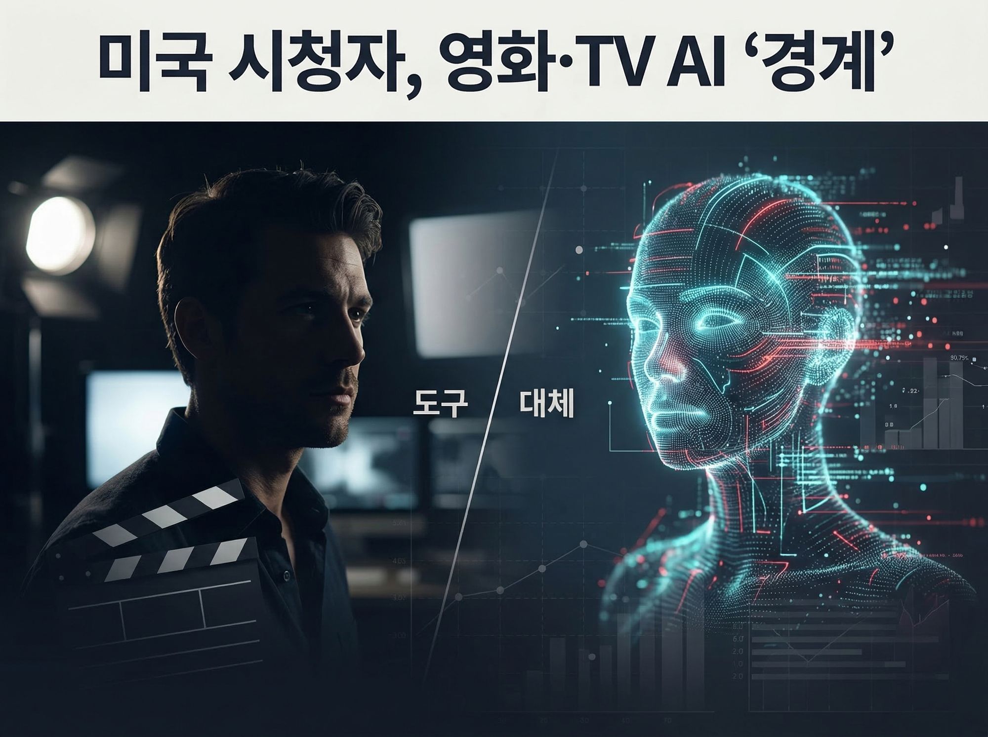 미국 시청자, 영화·TV 제작에서 생성AI에 여전히 불편…기술 보조는 수용하되 ‘배우 대체’에는 강한 거부감