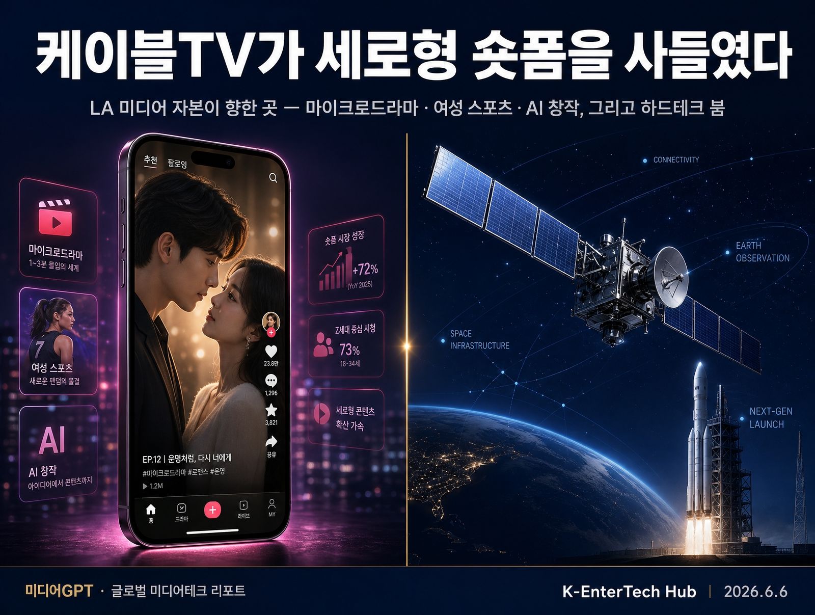 [2026년 6월 1주]엔터테크 투자 동향, 케이블이 세로형 숏폼을 사들였다 — LA 미디어 자본이 향한 곳