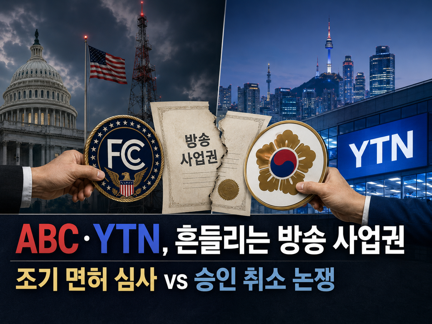 ABC 50여 년 만의 조기 면허 심사, 8개 직영국 정조준… 의견서 15만3000건, 8월 5일 반박서면 뒤 결정