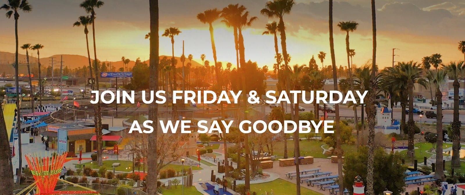 Fiesta Village goodbye banner