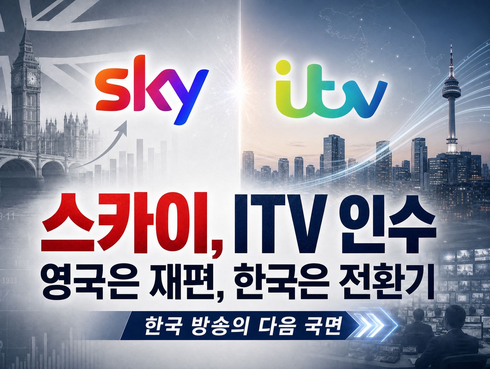 스카이, ITV 미디어&엔터테인먼트 최대 16억 파운드 인수…"정글의 더 큰 짐승"이 되기 위한 선택