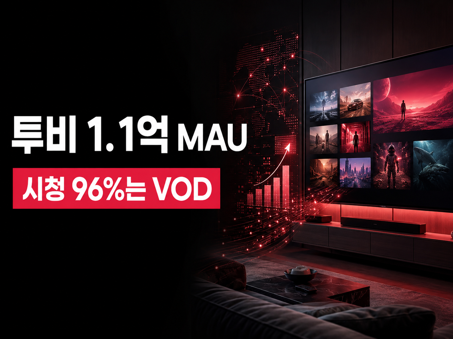 투비 MAU 1억 1000만·연매출 10억 달러… 시청 96%는 VOD