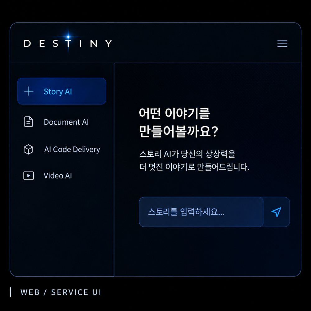 데스티니 AI 서비스 콘셉트 화면
