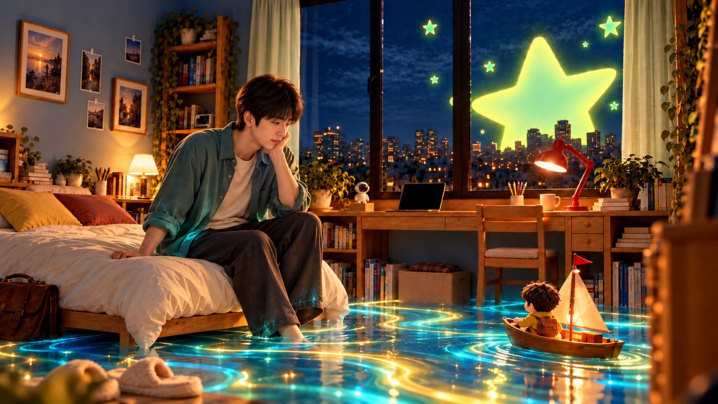 A scene from the music video for The Shape of a Dream