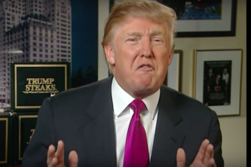 Trump Touches Down; Craves Red Meat