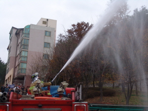 학생 생활관 합동 소방 훈련 실시