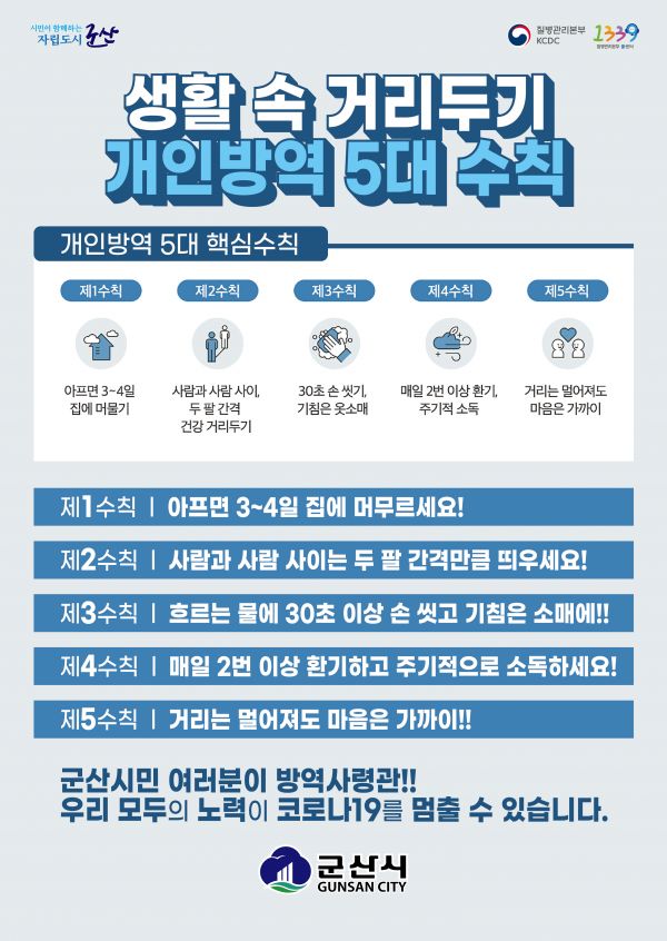 생활 속 거리두기, 변화된 지침에 따른 군산시의 노력