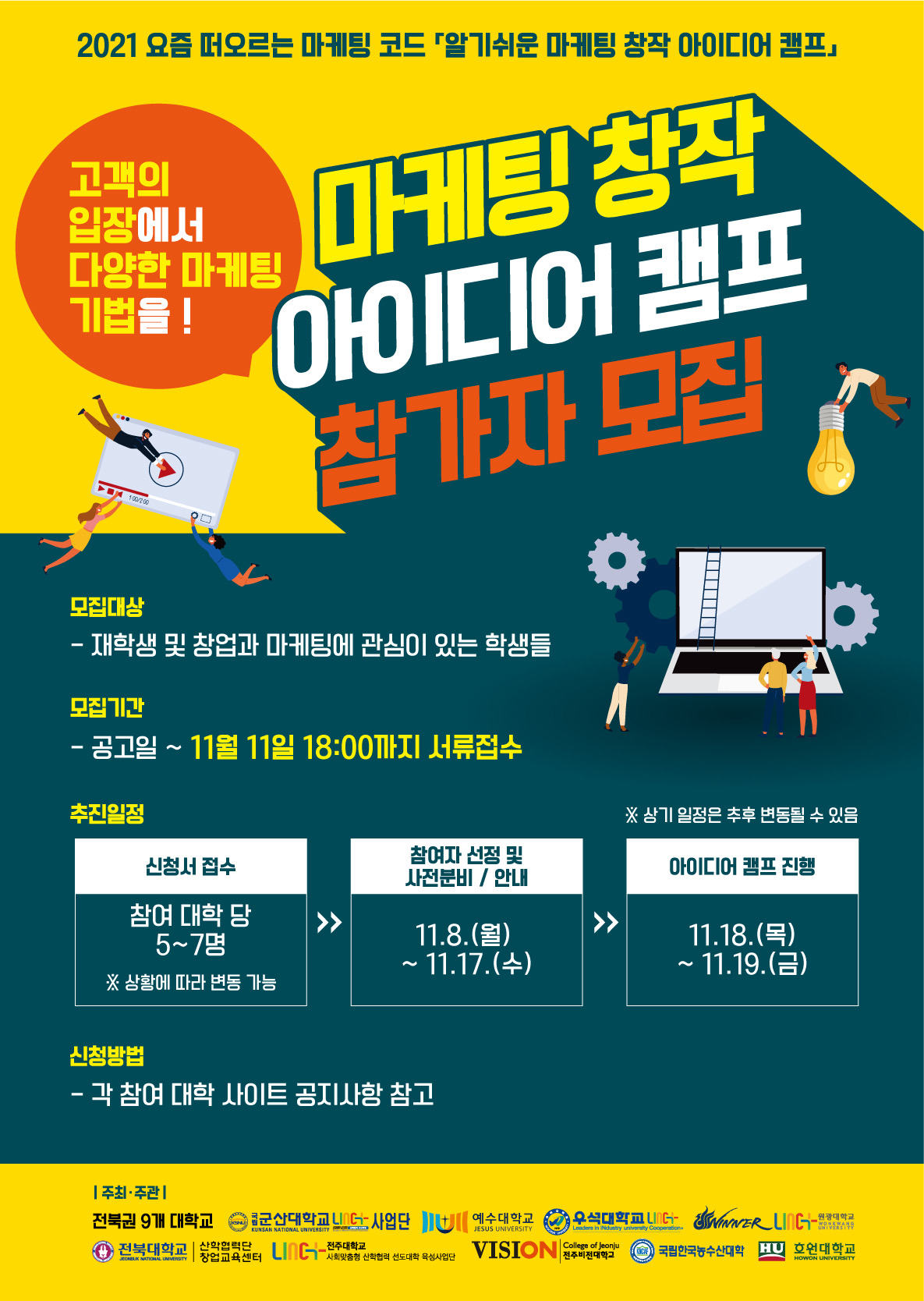 2021 알기 쉬운 마케팅 창작 아이디어 캠프 신청자 모집 안내