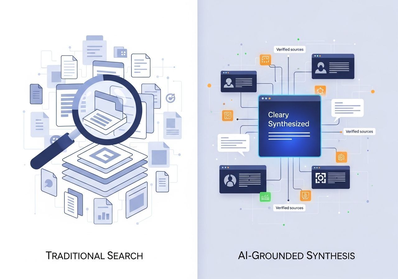 검색 엔진의 진화: 전통적 검색과 AI 그라운딩의 차이