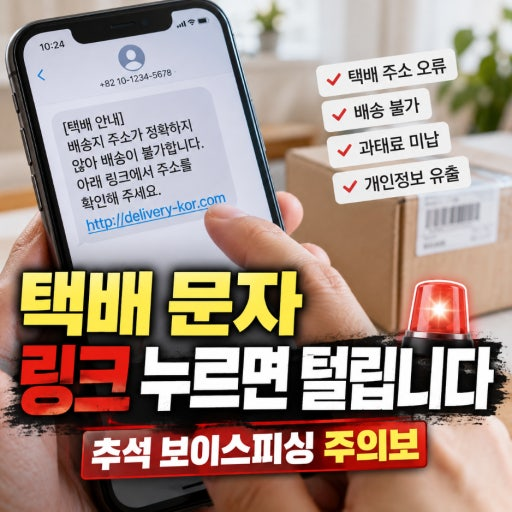 📦 '택배 주소 확인하세요' 클릭 주의!!