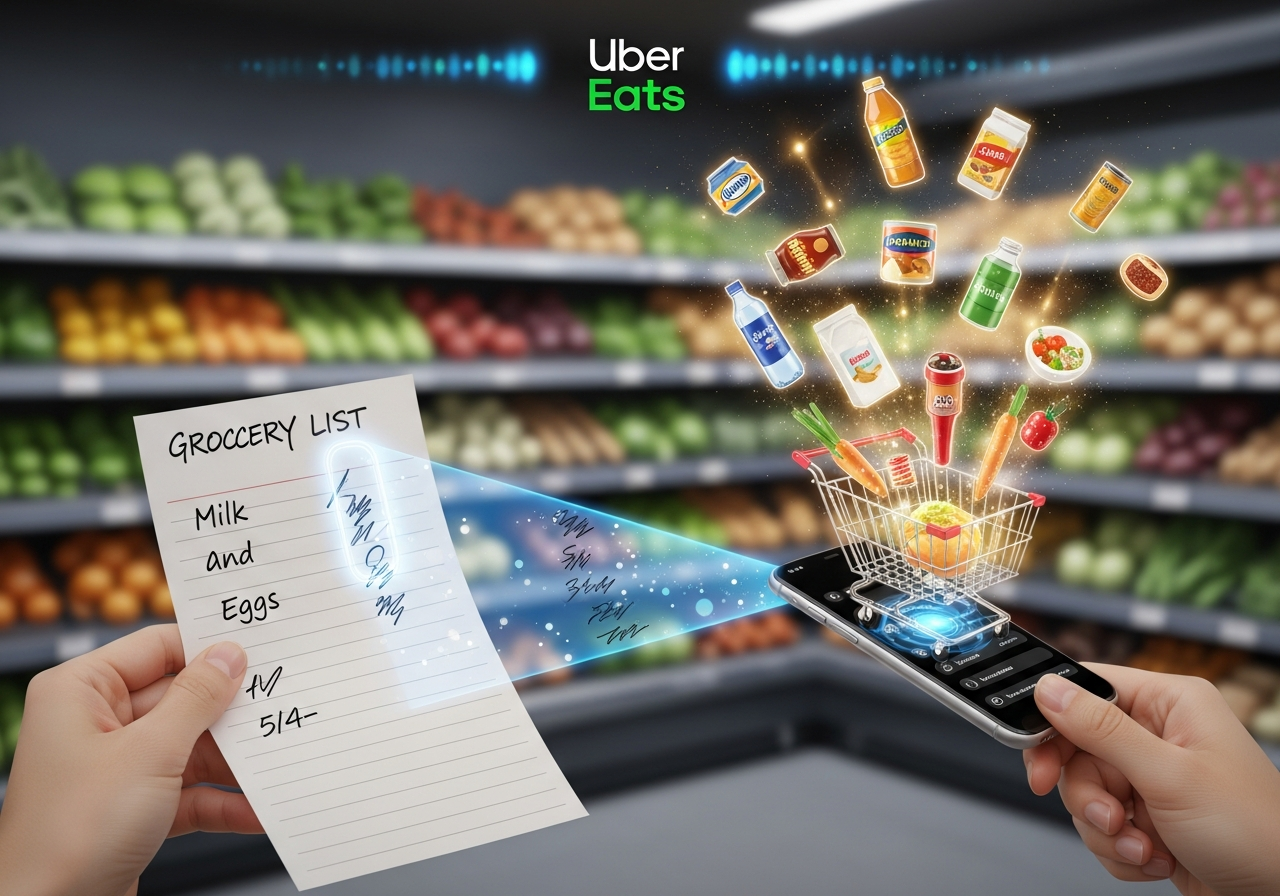 우버이츠, AI로 장보기 돕는다… 글·사진으로 장바구니 자동 완성