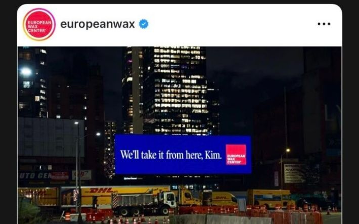 유러피언 왁스 센터, 뉴욕 도심 빌보드로 ‘킴 카다시안’ 향한 재치 있는 한마디… OOH의 디지털 파급력 입증