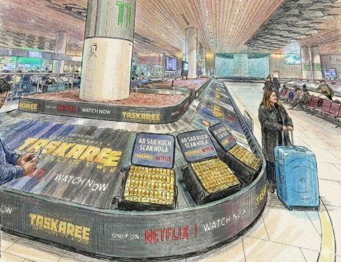 인도 뭄바이 공항 수하물 인도장이 범죄 현장으로…넷플릭스 공항 광고 캠페인