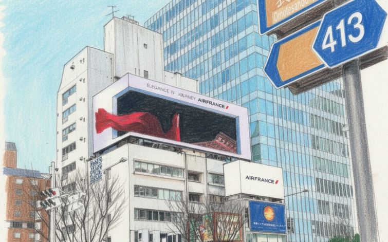 에어프랑스, 도쿄 오모테산도로 복층 DOOH로 ‘Elegance is a Journey’ DOOH 캠페인 전개