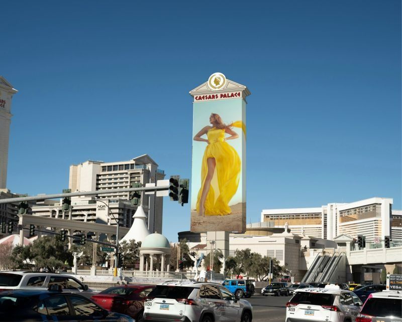 라스베이거스 스트립에 210피트 초대형 DOOH 등장 예정… 브랜디드 시티즈, 시저스와 손잡다.