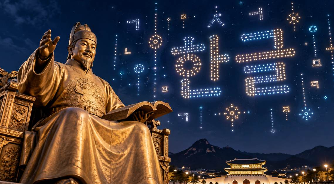 South Korea Celebrates 'Hangeul', Korean Alphabet, With 2,000 Drones Lighting Up the Night Sky