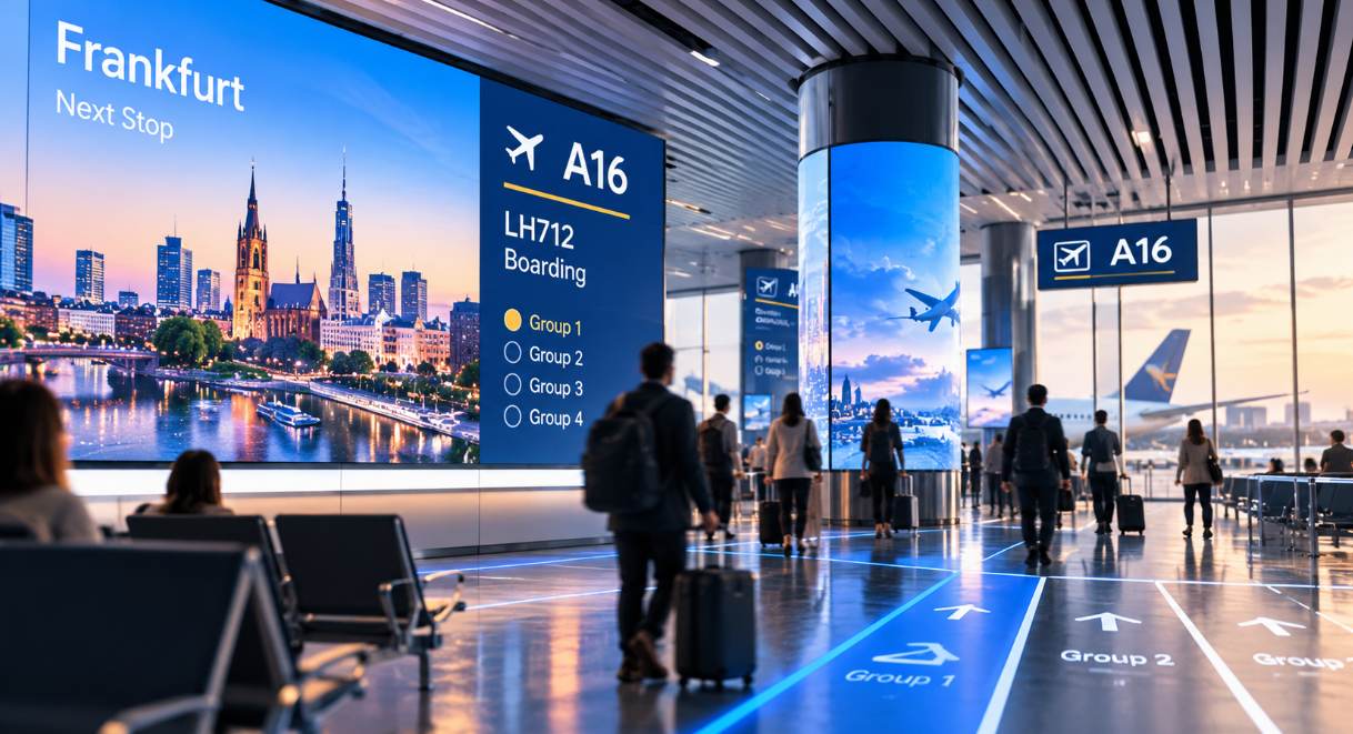 항공편 안내부터 탑승 동선까지…독일 프랑크푸르트공항, 디지털 사이니지 운영 혁신 실험
