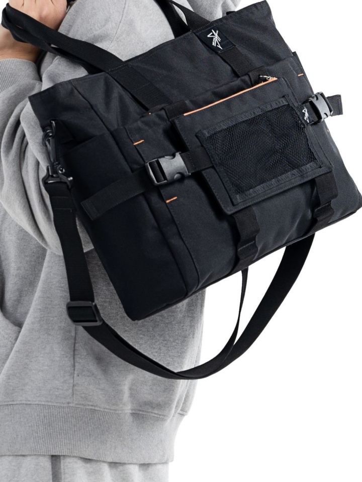 An upcycled bag made from discarded fishing nets, started through crowdfunding