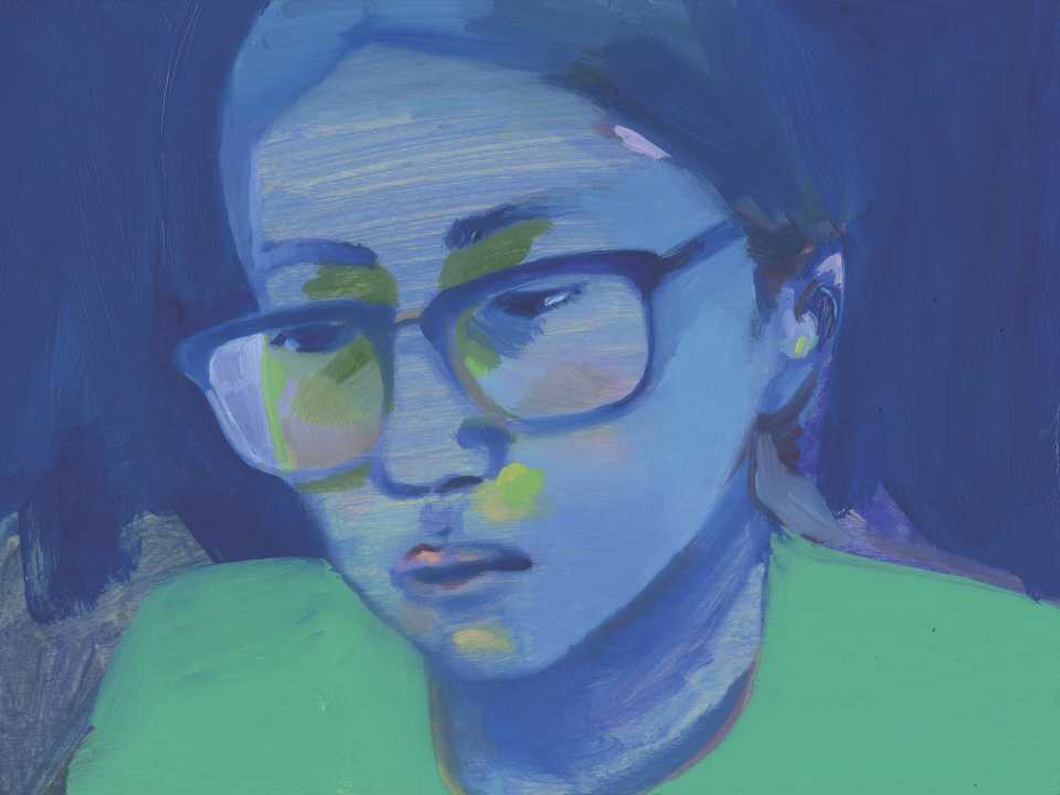 한차연은 강원도 고성 바닷가에 앉아 있는 본인의 모습을 그렸다.