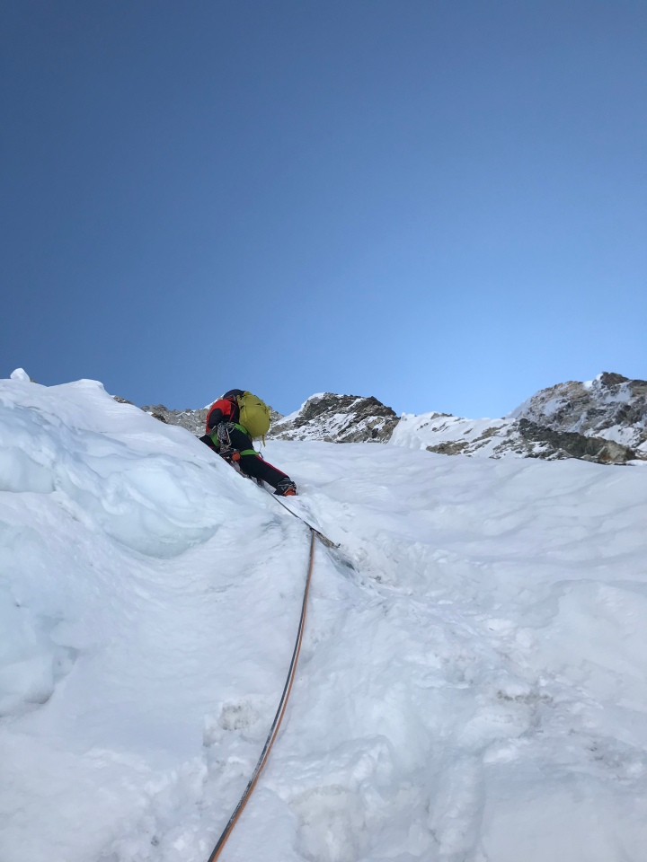 Alpine climber Ahn Chiyeong climbing the Himalayas with minimal equipment.