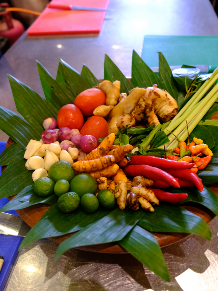 Ubud’s abundant ingredients, met at the cooking class