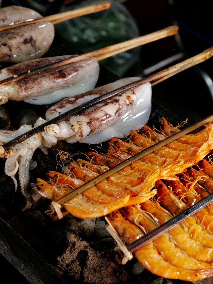 캄보디아 프놈펜 중앙 시장 해산물
