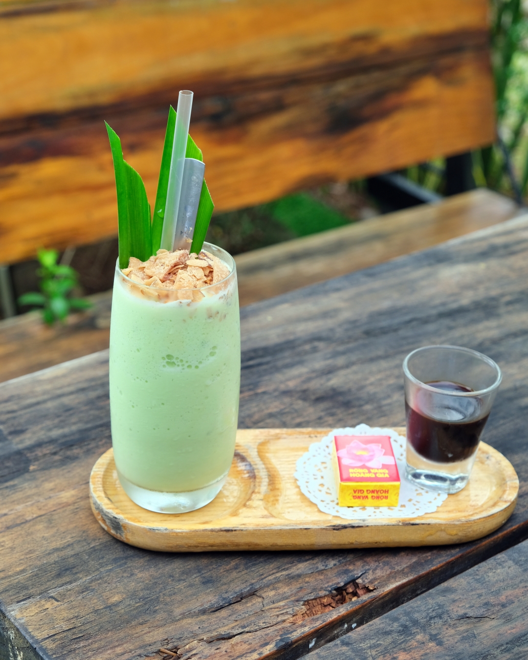 Coconut coffee at Trung Nguyên Legend in Phu Quoc