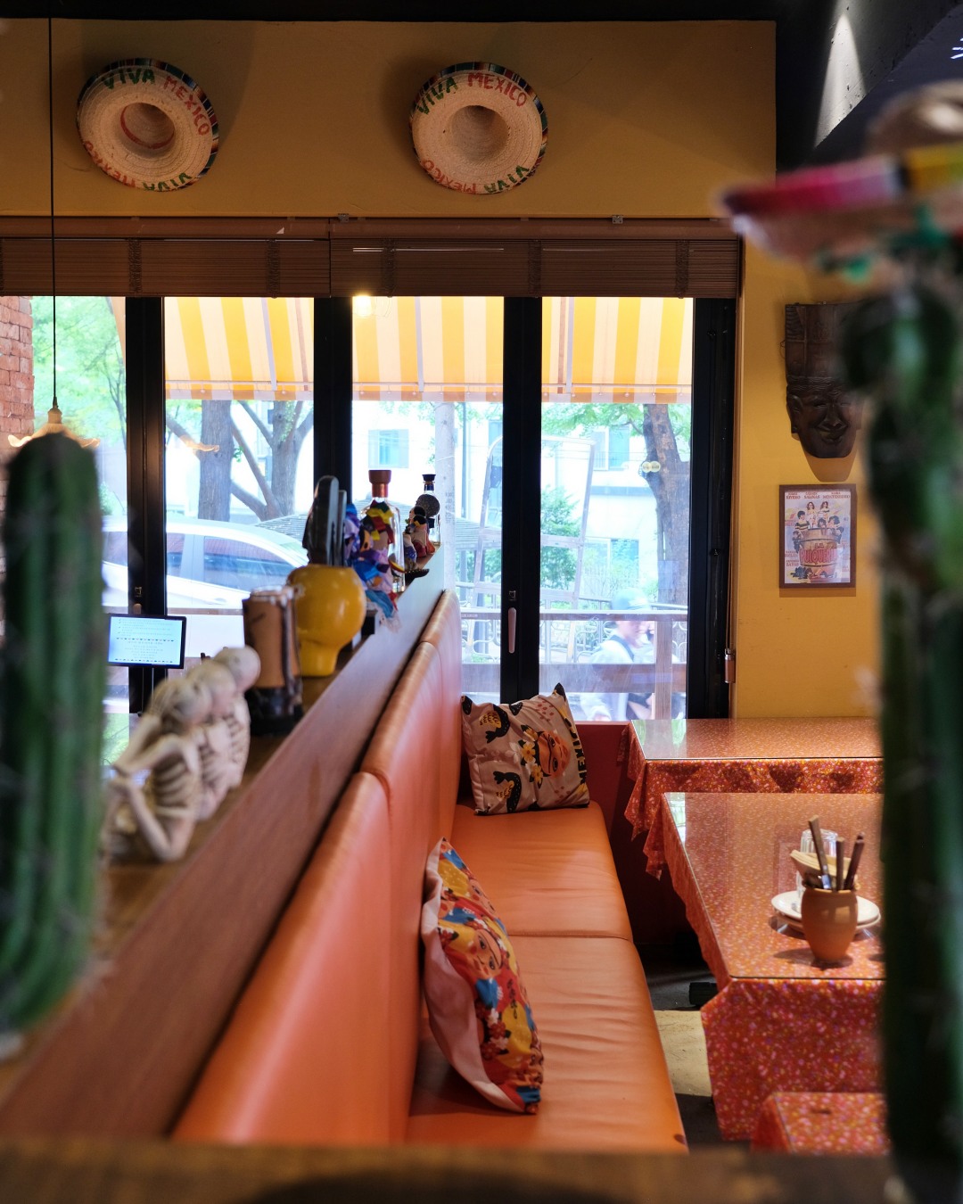 Mexican decor inside Salsarica, a restaurant in Hapjeong