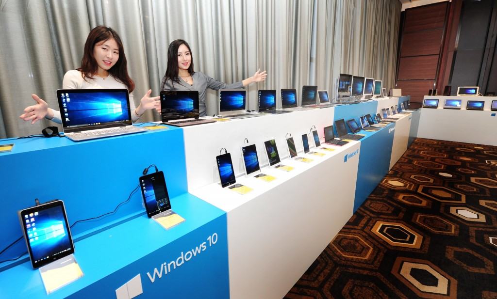 한국마이크로소프트가 국내외 33개 브랜드사에서 출시된 총 80여종의 윈도우 10 디바이스를 소개했다
