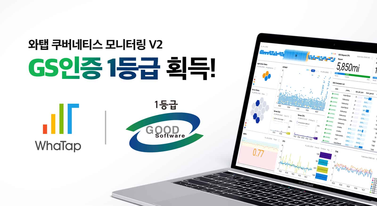 [SaaS] 와탭랩스, ‘와탭 쿠버네티스 모니터링 V2’ GS인증 1등급 획득
