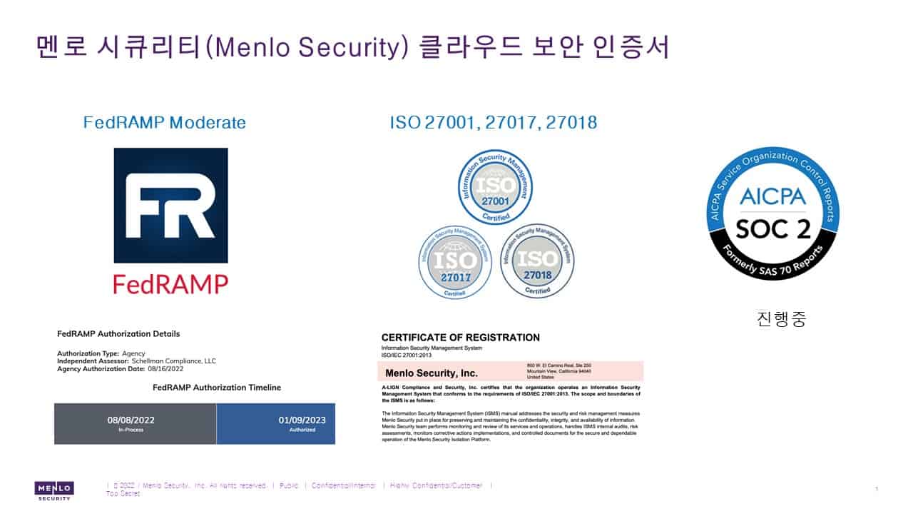 멘로시큐리티, 글로벌 클라우드 보안 인증 획득한 웹격리(RBI) 솔루션으로 국내 공공 시장 공략