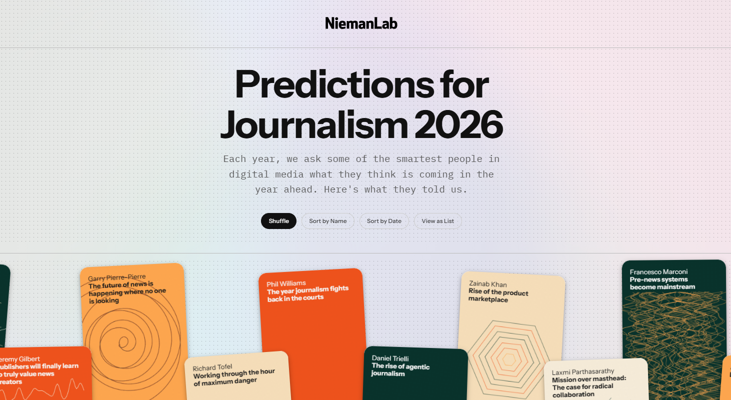 [니먼랩 2026 저널리즘 전망] 재설계가 필요하다!