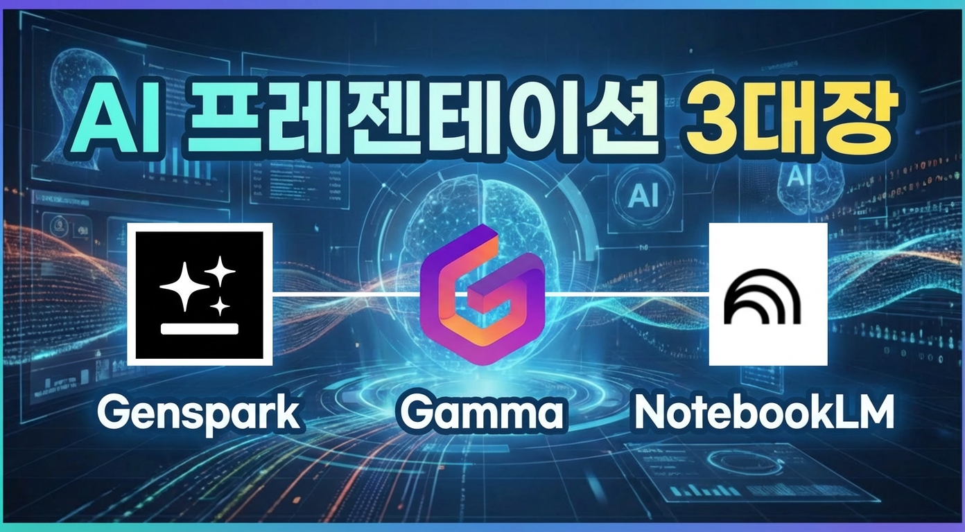 AI 프레젠테이션 3대장: 젠스파크, 감마, 노트북LM 비교