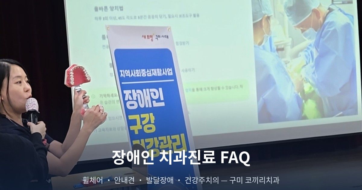 장애인 치과진료 FAQ — 휠체어·안내견·발달장애·건강주치의